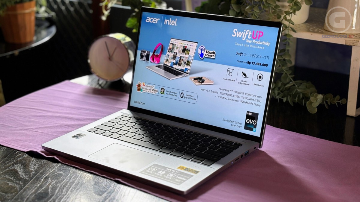 Spesifikasi Acer Swift Go 14 Touchscreen, Laptop dengan Prosesor Core i5 Gen 13 H Series