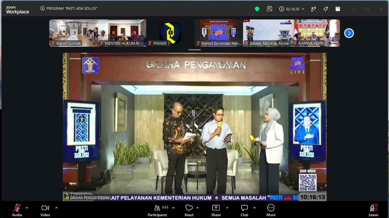 Kemenkum Sumsel Ikuti Forum Pengaduan, Bahas Pembaruan Layanan AHU