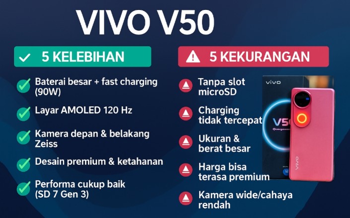 Ini Dia Kelebihan dan Kekurangan Varian Anyar Ponsel Mid-Range Vivo V50