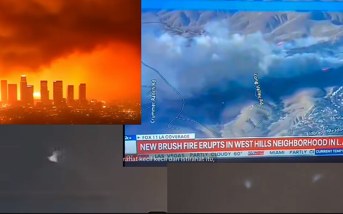 Misteri Makhluk Bersayap Diatas Los Angeles Saat Live Kebakaran di FOX News, Netizen Sebut Itu Burung Ababil