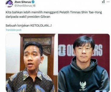 Shin Tae-yong Dipecat PSSI, Publik Gaduh di Media Sosial Salahkan Wapres Gibran, Nah Loh!