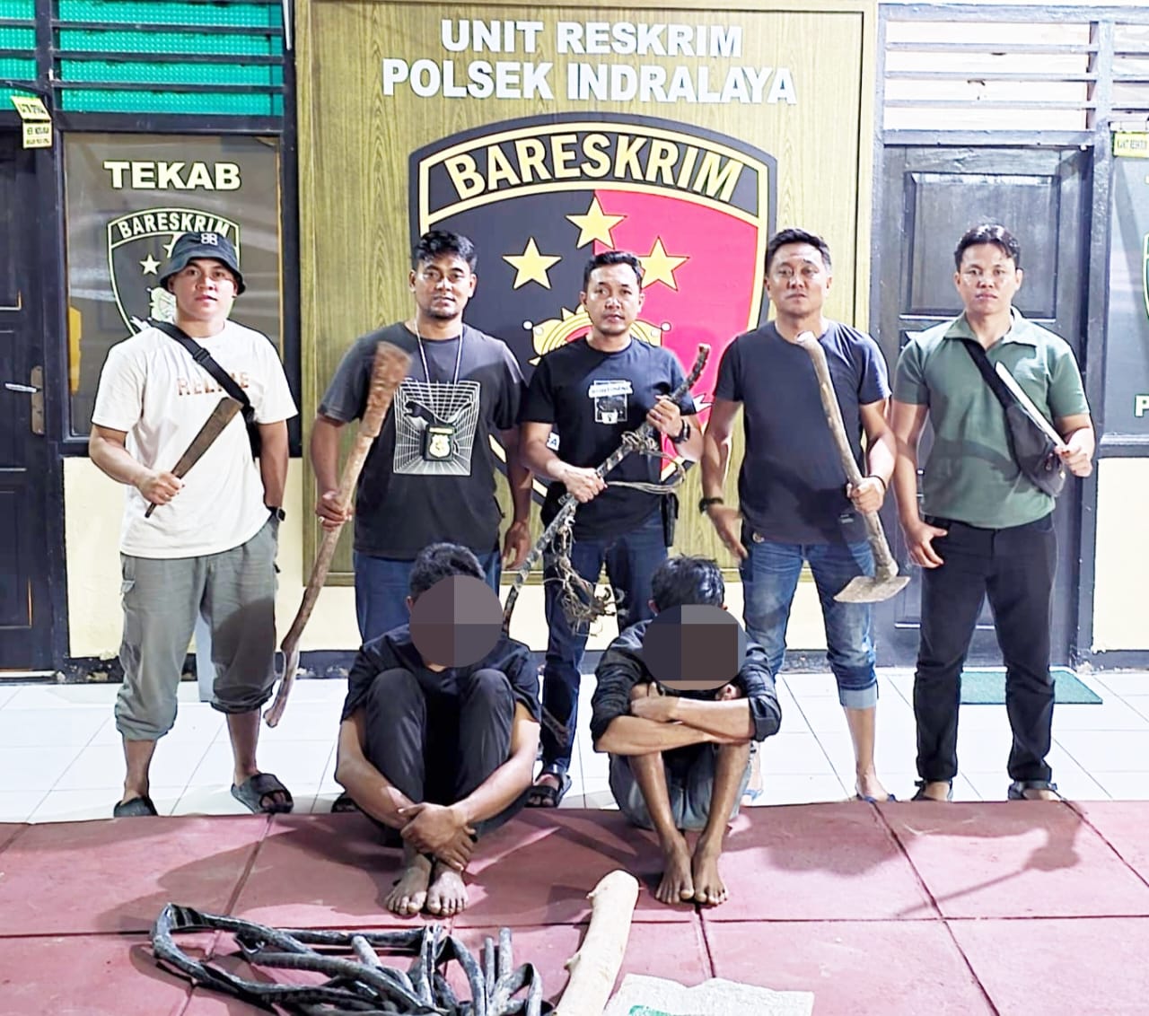 Pelaku Pencurian Kabel Lampu Jalan di Komplek Perkantoran Tanjung Senai Ogan Ilir Diamankan Polsek Indralaya