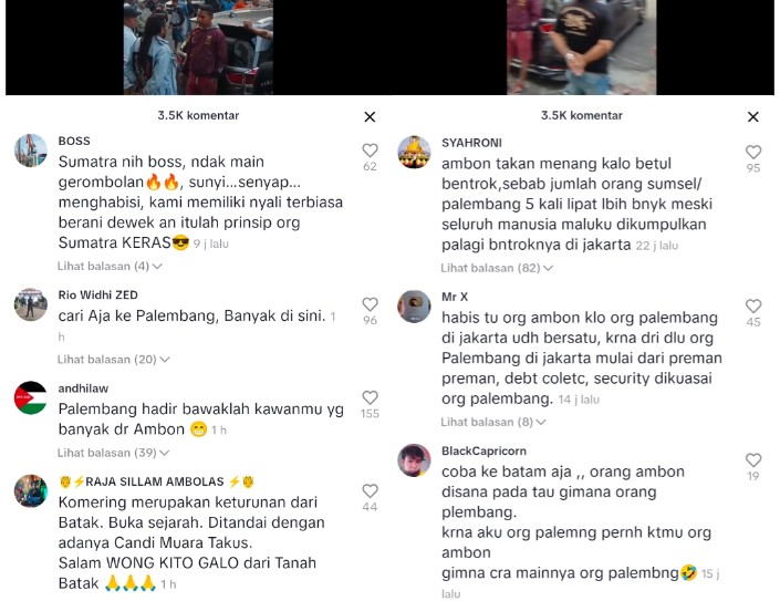 Meski Konflik Antar Kelompok Ambon dan Palembang Mereda, Warganet Malah 'Perang' Dukungan