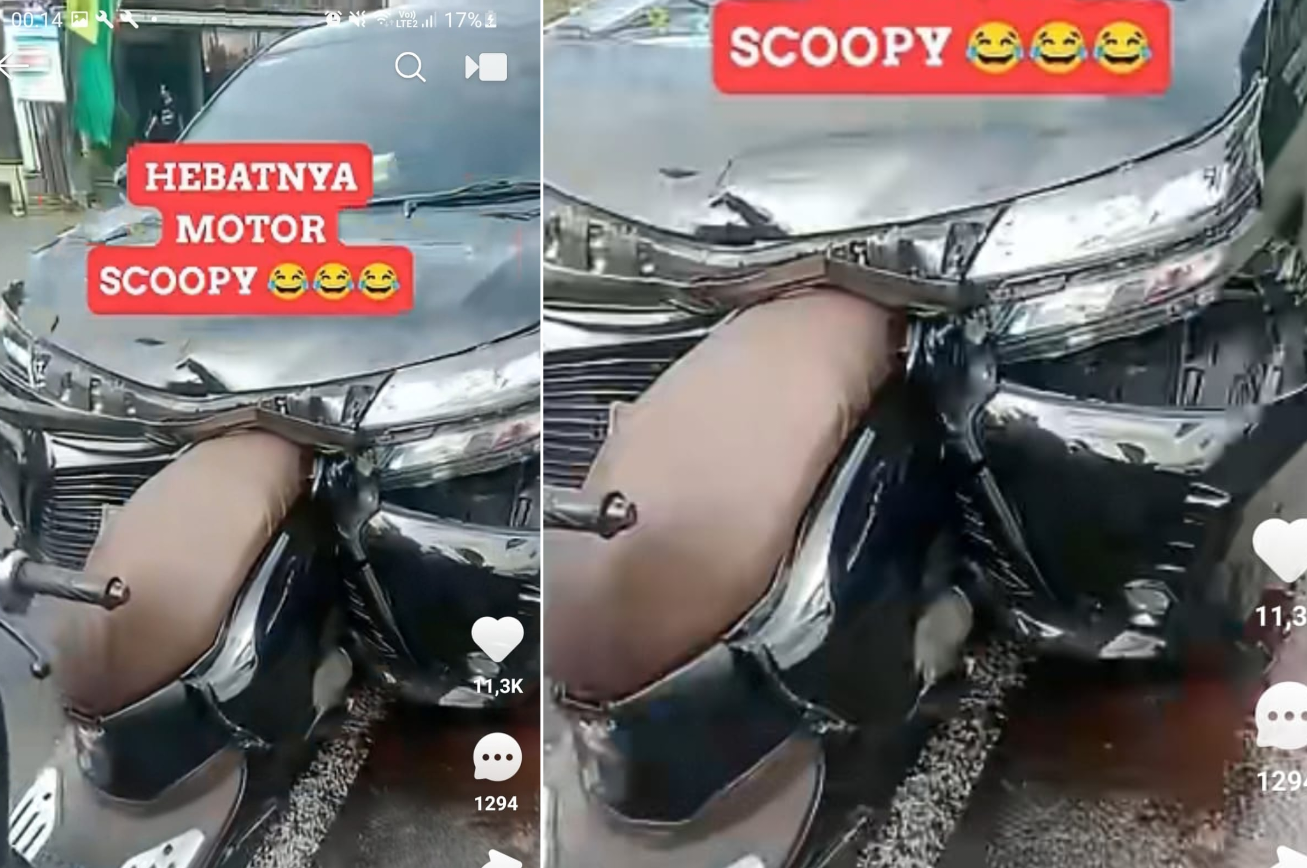 Tak Masuk Akal, Scoopy vs Avanza, Avanza Ringsek Scoopy Kokoh