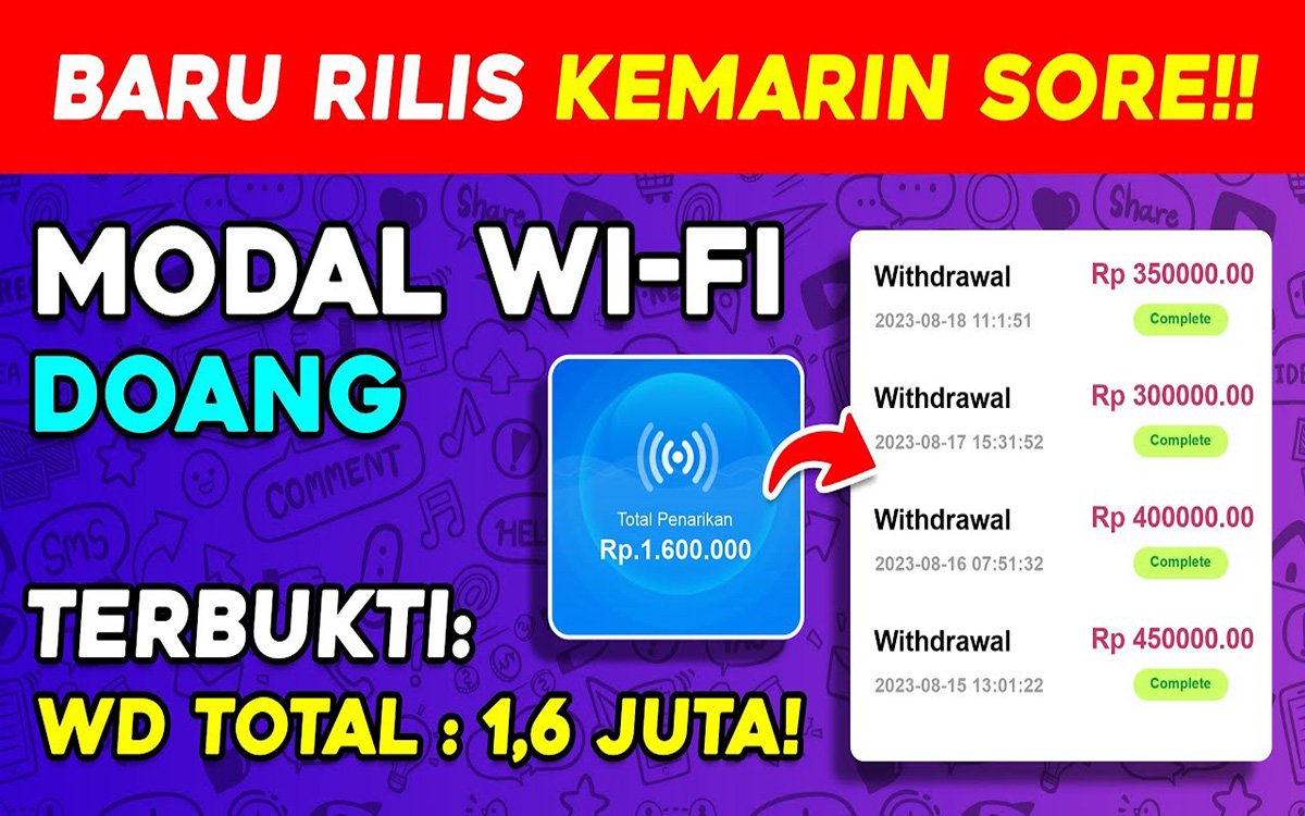 Serbu! Aplikasi Penghasil Saldo DANA 2023, Cuma Modal Wifi Dibayar Rp1.600.000? Terbukti Berhasil