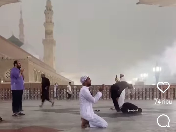 Fenomena Hujan Lebat Disertai Badai Mengguncang Kota Mekah dan Madinah, Masjidil Haram-Masjid Nabawi Mencekam!