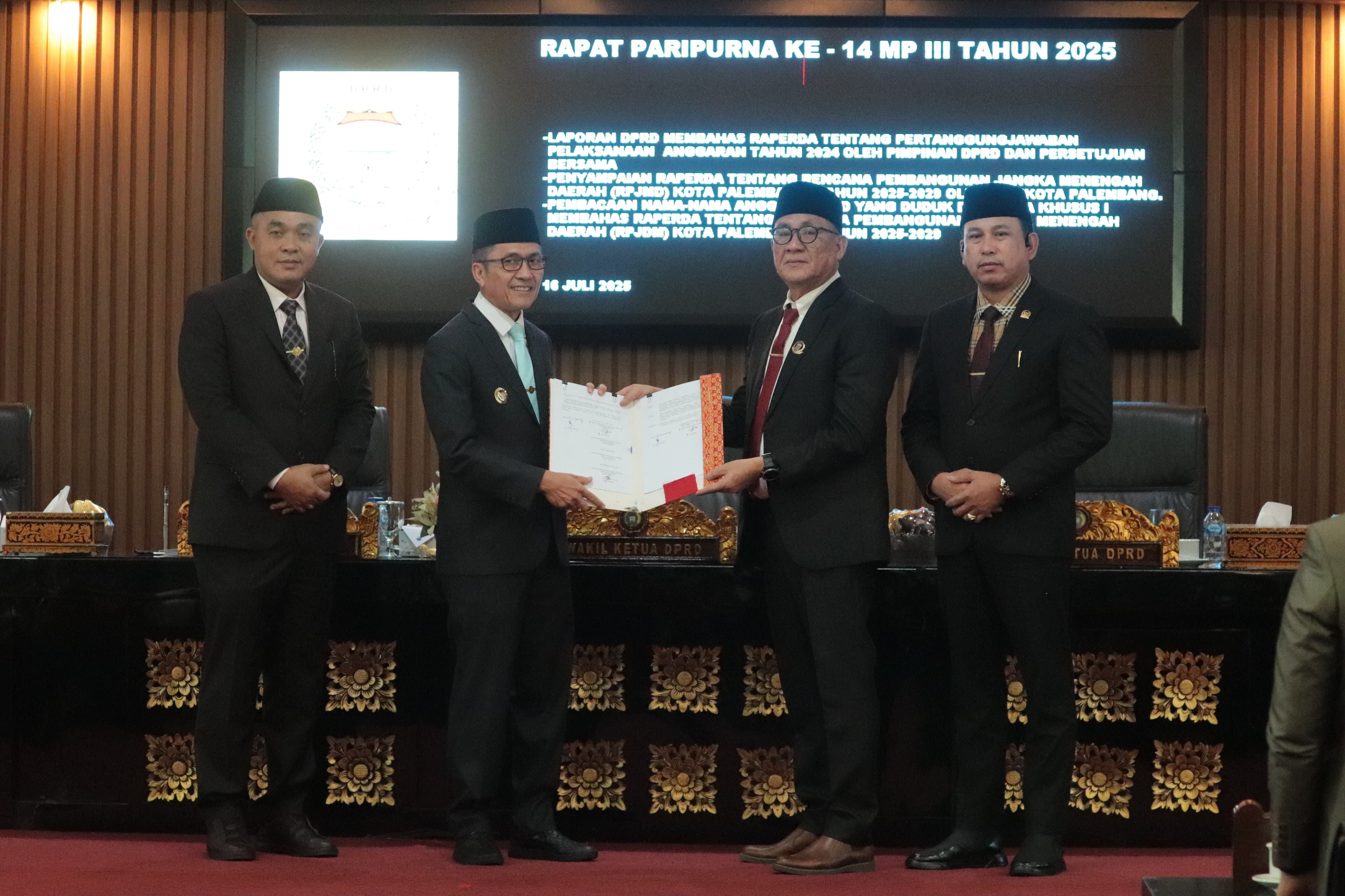 DPRD Palembang Setujui Raperda Pertanggungjawaban Pelaksanaan Anggaran 2024 Jadi Perda