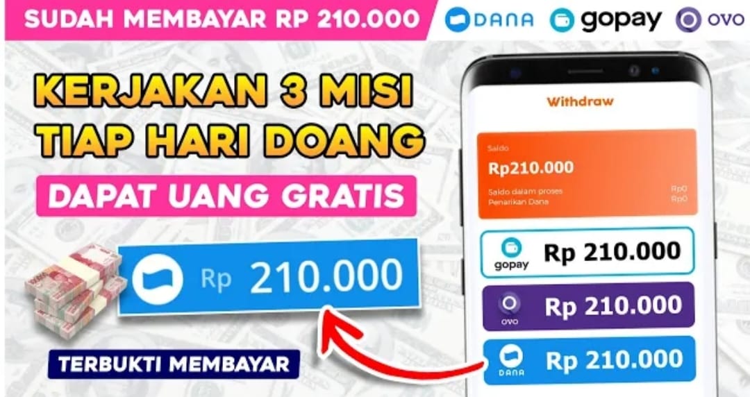 Mau Saldo DANA Rp 210.000 Tiap Harinya? Cukup Kerjakan 3 Misi Doang Loh, Terbukti Membayar Lagi! 