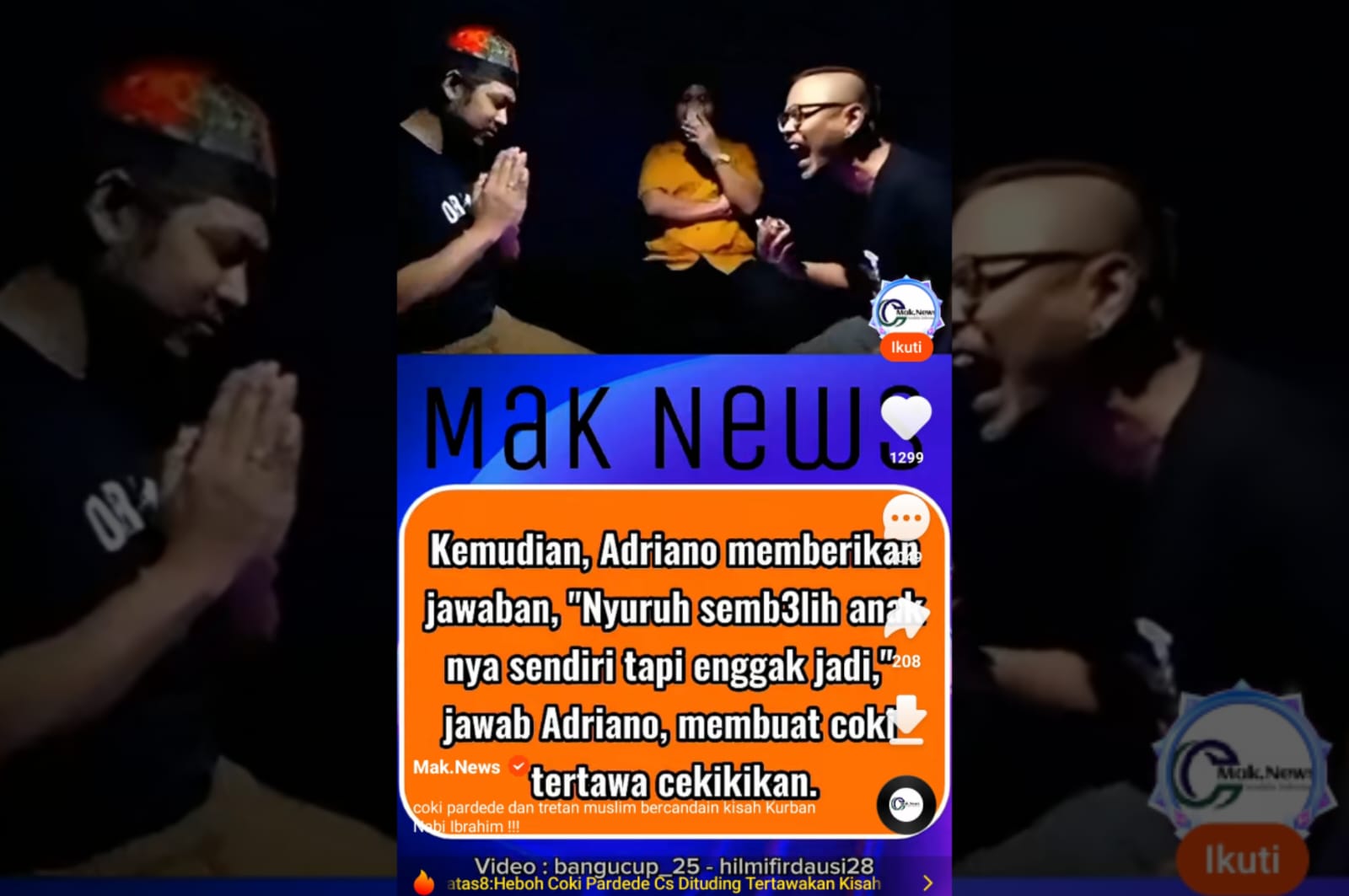 NGGAK LUCU! Komika Coki Pardede dan Tretan Muslim Sebut Kisah Nabi Ibrahim dan Ismail Prank Terpara di Muka Bu