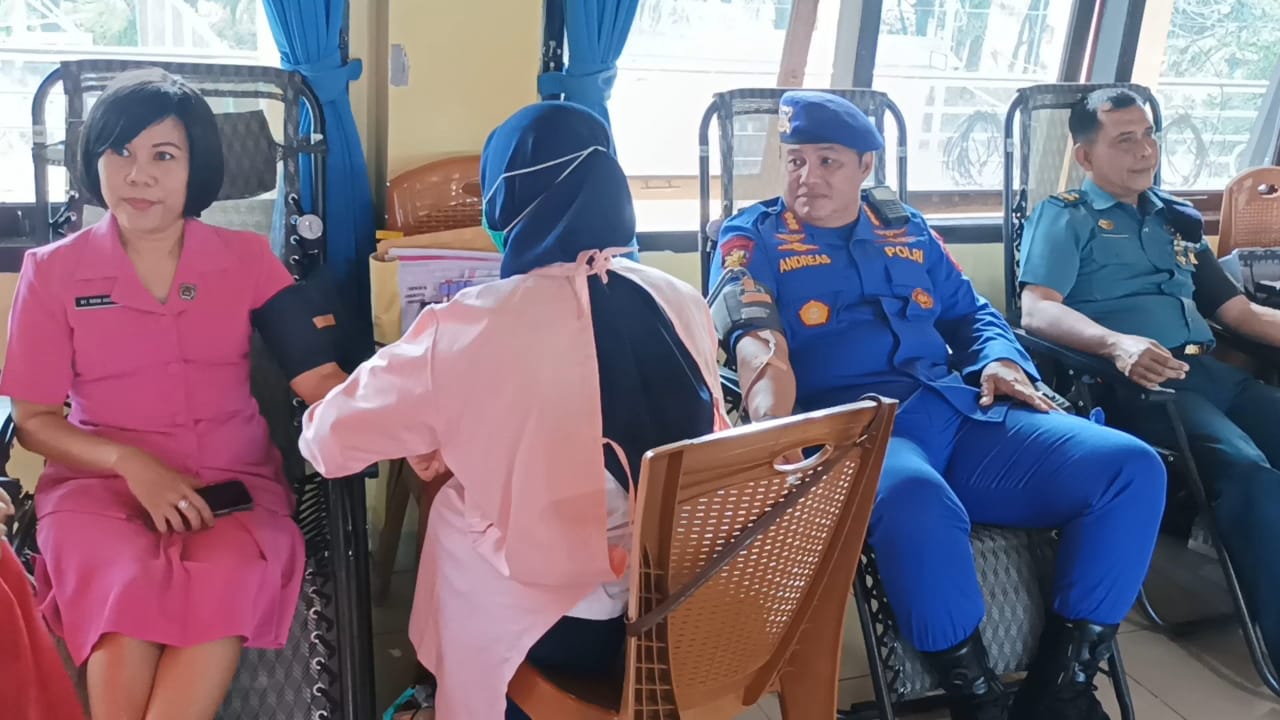 Ditpolairud Polda Sumsel Sumbang 300 Kantong Darah untuk Korban Gempa Cianjur 