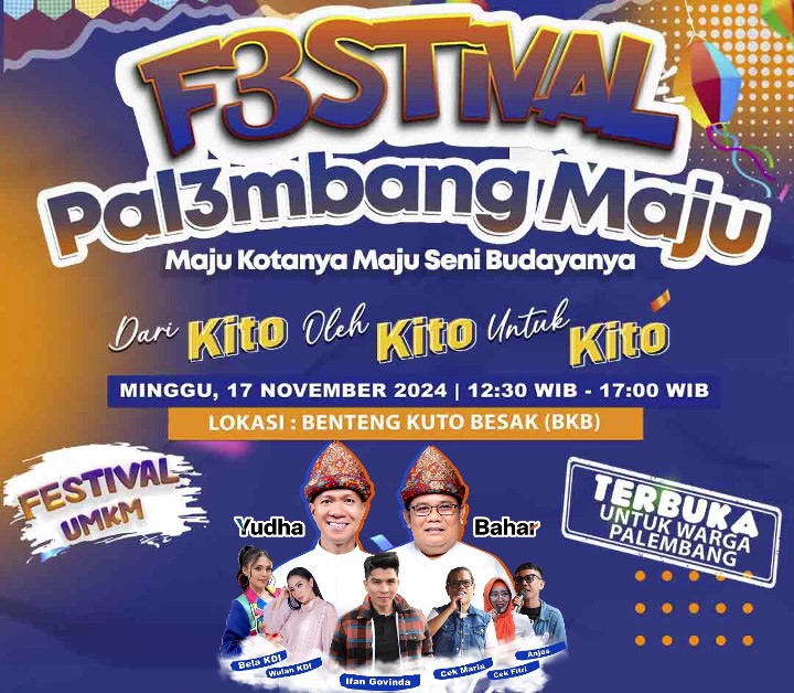 Kampanye Akbar, Yudha-Baharuddin Undang Bintang KDI dan Artis Ibu Kota di Festival Palembang Maju