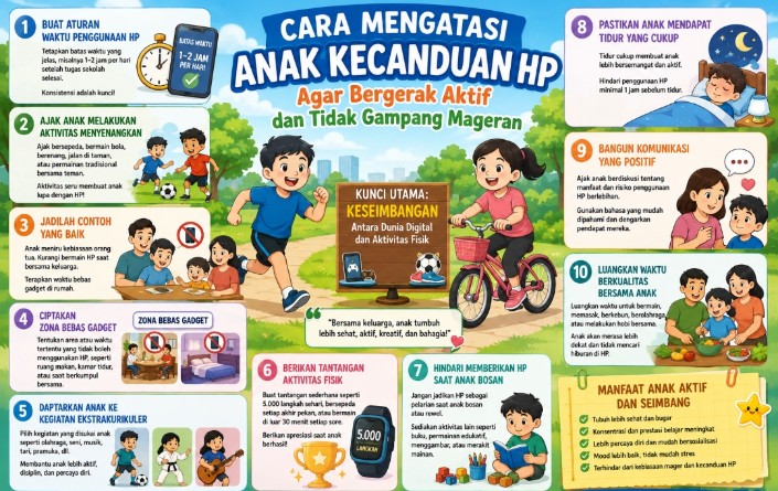 10 Cara Efektif Mengatasi Anak Kecanduan HP agar Lebih Aktif dan Tidak Mudah Mageran