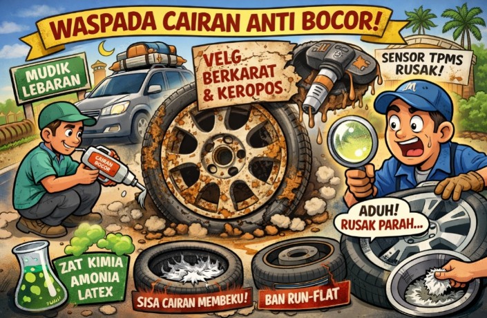 Waspada Saat Mudik Lebaran! Cairan Anti Bocor Ban Mobil Disebut Bisa Picu Karat dan Kerusakan Velg