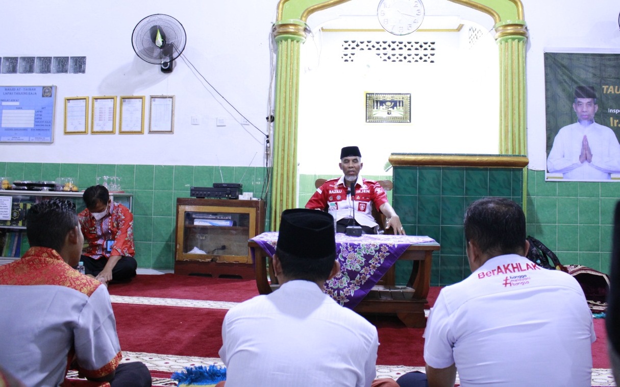  Lapas Kayuagung dan Tanjung Raja Sambut Inspektur Jendral Kemenkumham, Berikan Tausiyah Agama