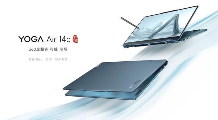 Laptop High-End Ultra, Lenovo Yoga Air 14c Miliki Desain Ramping dengan Stylus Pen Imersif