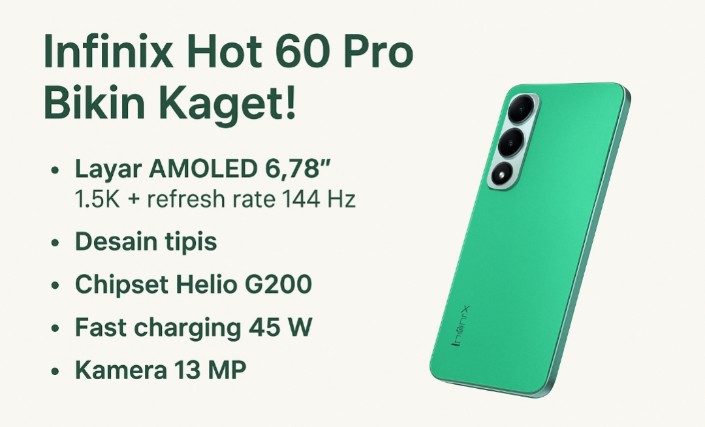 Infinix Hot 60 Pro Ternyata Lebih Unggul dari Redmi 15, Andalkan Panel Display Resolusi 1.5K