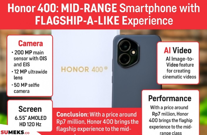 Honor 400 Smartphone Multitasking dengan DNA Flagship, Usung Kamera 200 MP dan AI Video Sinematik