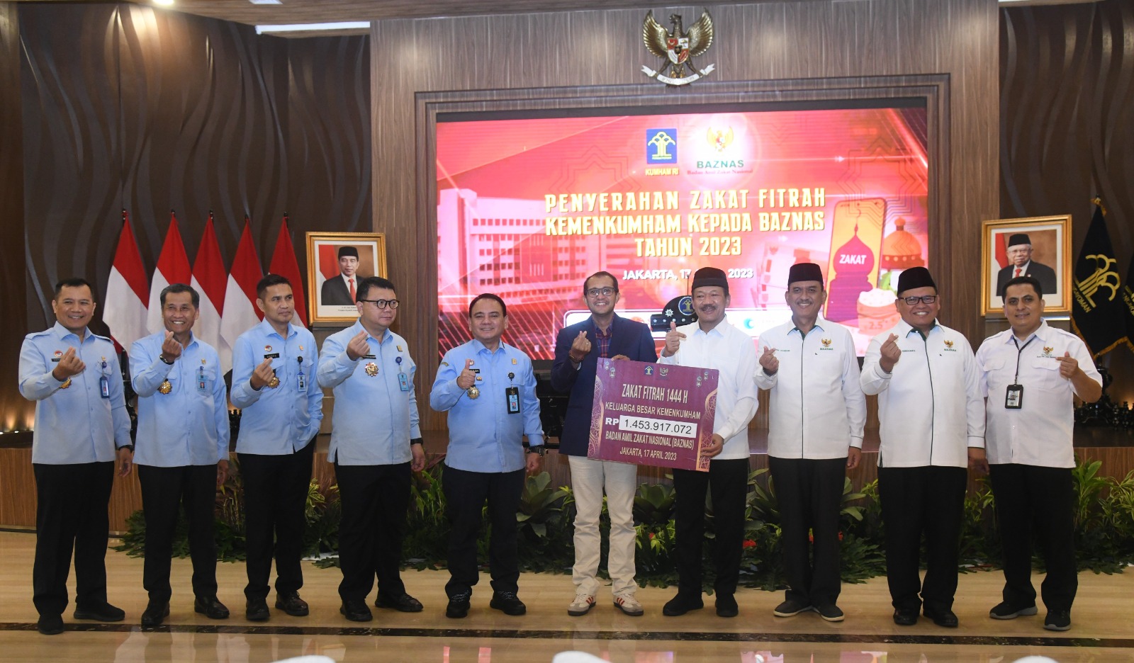 Kemenkumham Salurkan Zakat 1,4 Miliar Melalui Baznas