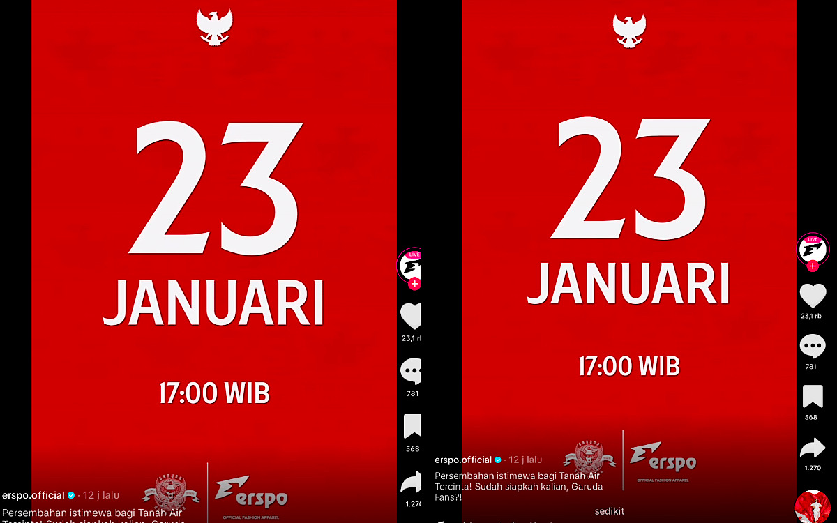 Erspo Mendadak Rilis Jersey Baru Timnas Indonesia Hari Ini Pukul 17.00 WIB, Netizen Jadi Tambah Bingung? 