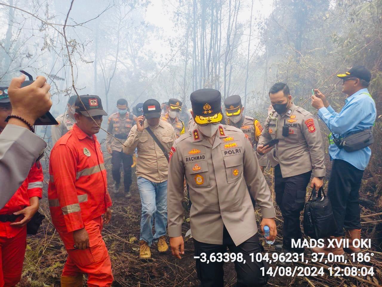 Kapolda Sumsel Cek Karhutla di Lempuing Jaya, Pertebal Personel BKO dan Brimob ke Lapangan