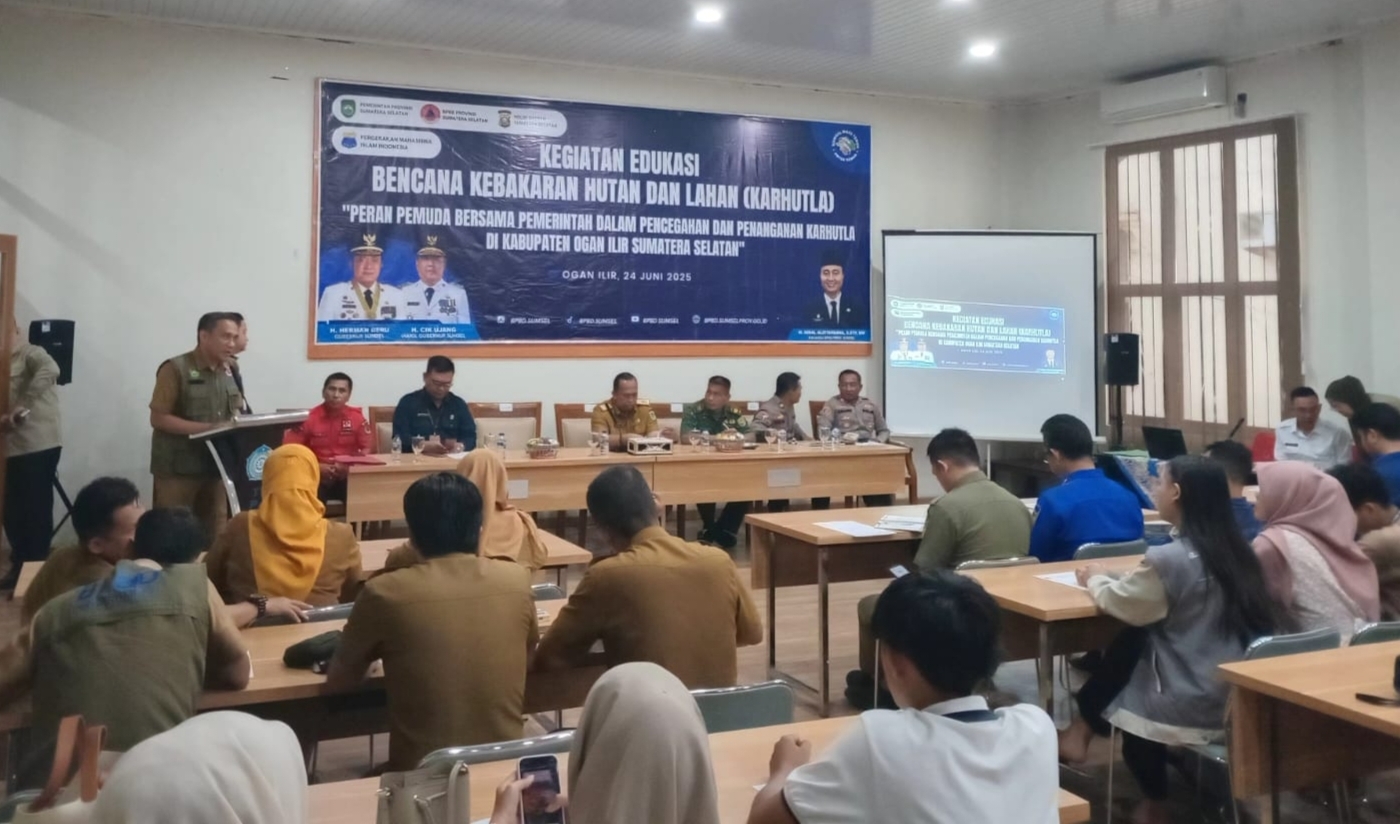 Polsek Indralaya Hadiri Kegiatan Edukasi Penanggulangan Karhutla di Ogan Ilir