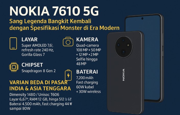 Nokia 7610 5G: Sang Legenda Bangkit Kembali dengan Spesifikasi Monster di Era Modern