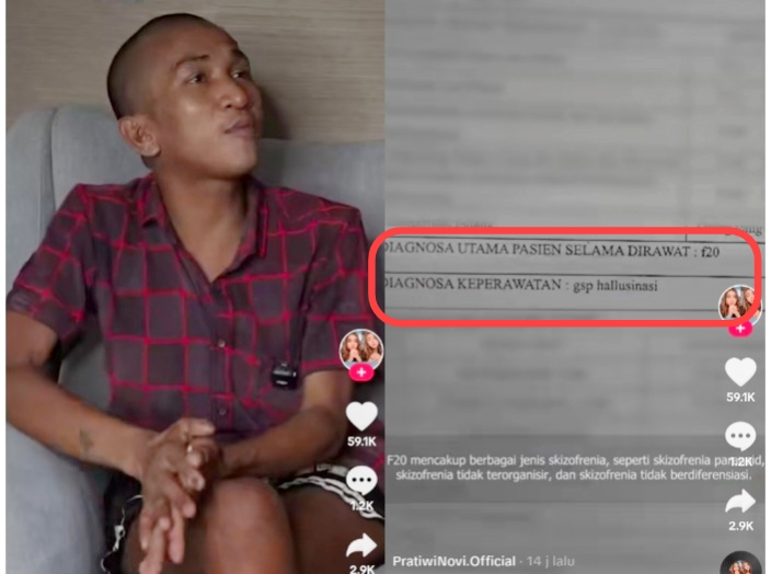 Debat Warganet Soal ODGJ, Teh Novi Beberkan Diagnosa Medis Rifin Dengdeng Mengidap F20 alias Skizofrenia