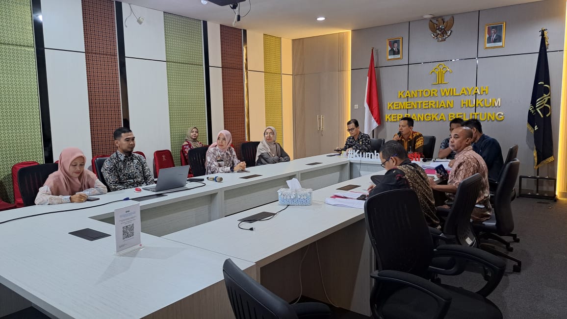 Kantor Wilayah Kementerian Hukum Kepulauan Bangka Belitung Gelar Rapat Harmonisasi Ranperbup Bangka