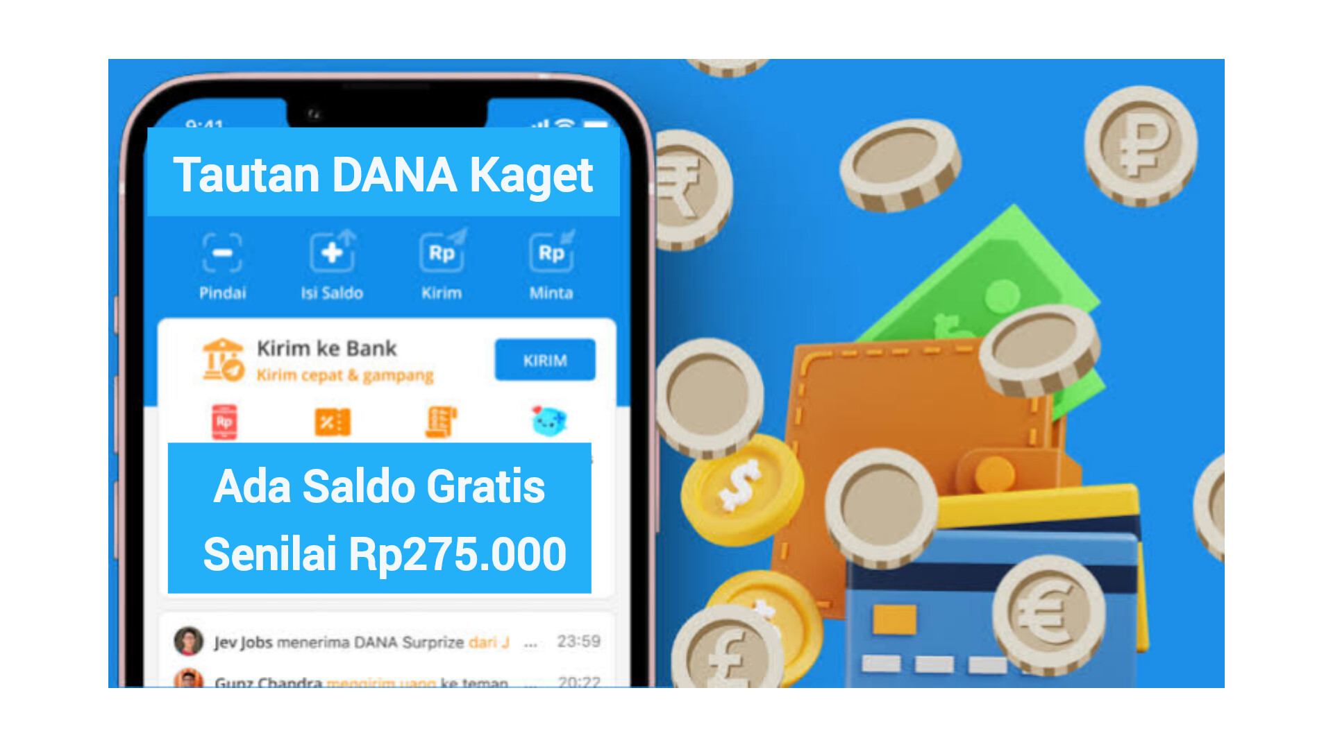 Klaim Link Tautan DANA Kaget Hari Ini, Tersedia Saldo Gratis Senilai Ro275.000 Langsung Cair ke Dompet Digital