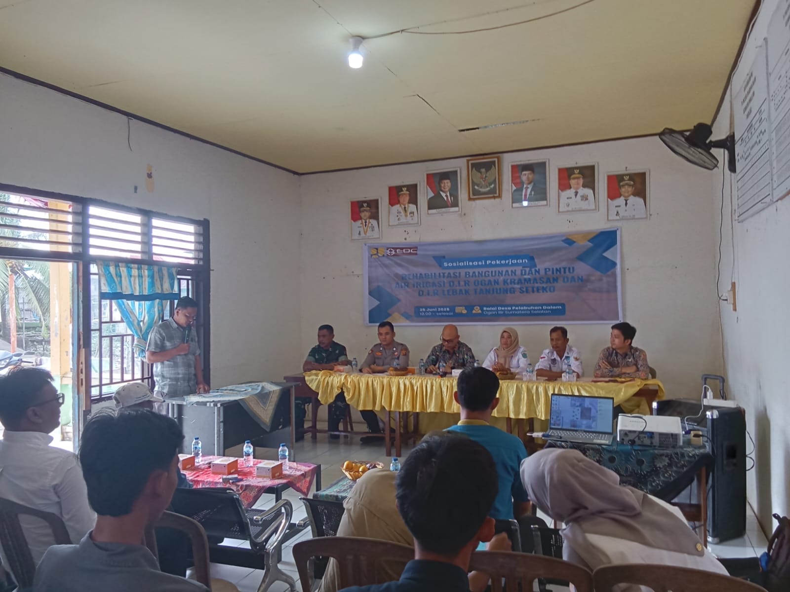 Polsek Pemulutan Hadiri Rehabilitasi Bangunan dan Pintu Air Irigasi di Desa Pelabuhan Dalam Ogan Ilir
