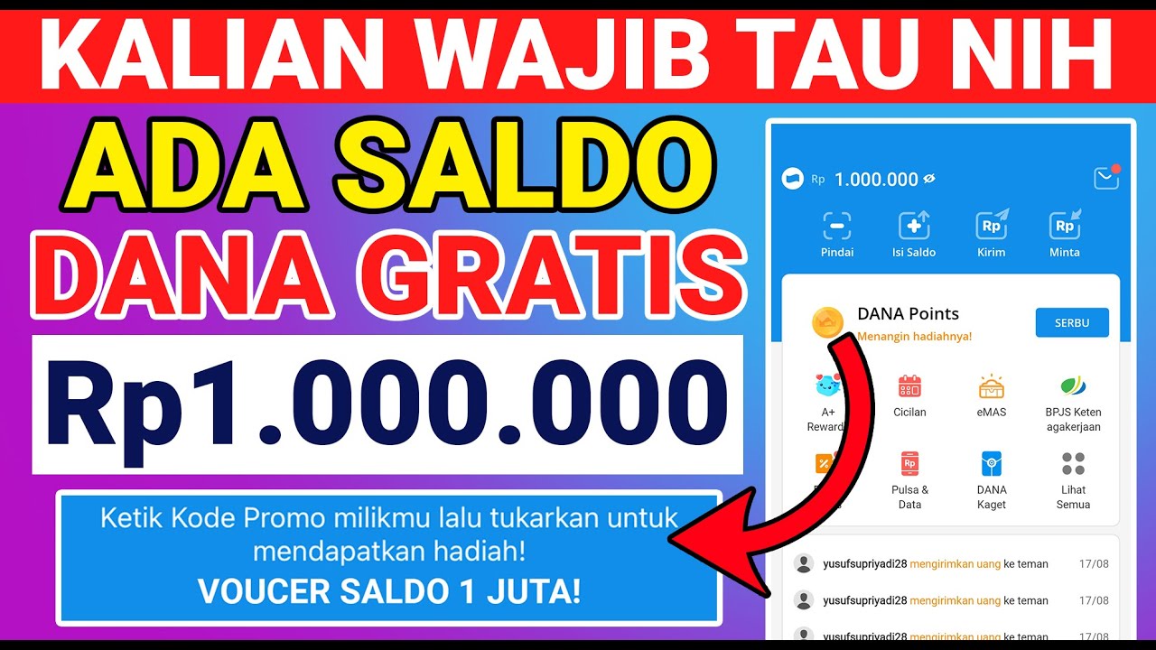 Buruan Klaim! Cuan Gratis Rp1.000.000 di Aplikasi DANA Kembali Dirilis, Ambil Rewardnya Jangan Ketinggalan