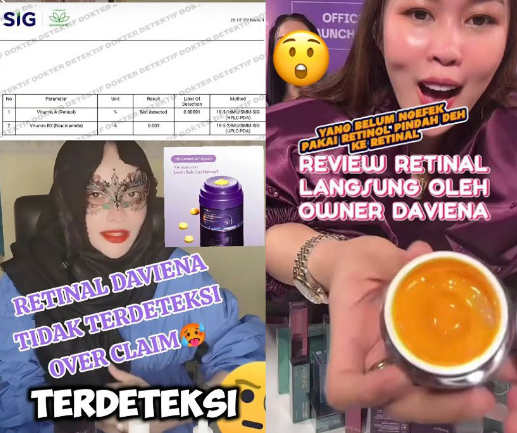 NAH LOH! Doktif Sebut Produk Retinal Daviena Skincare Overclaim Lagi, Bakal Ditarik Juga?