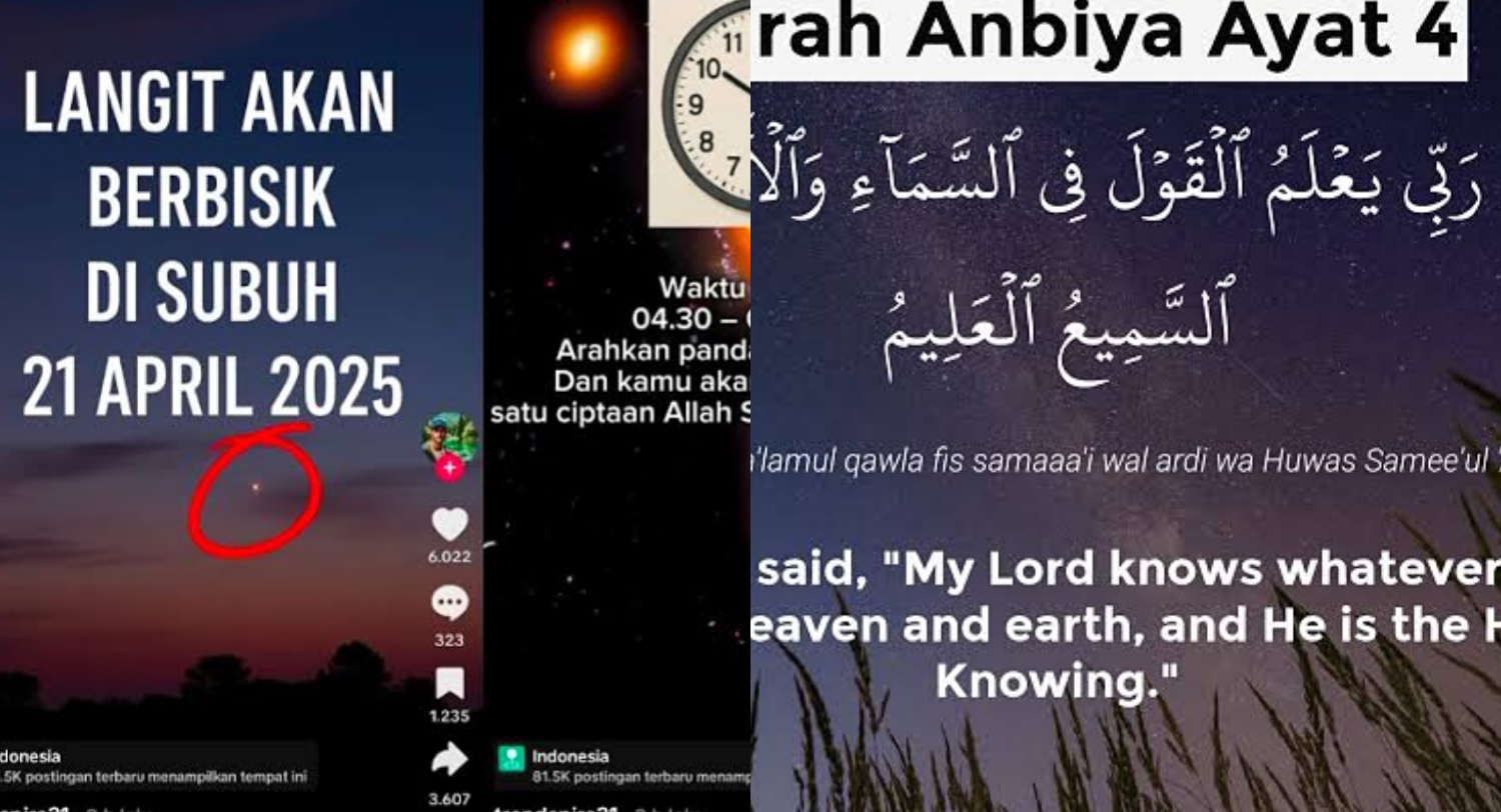 Subhanallah! Fenomena Langit Berbisik 21 April 2025 Tertulis di Alquran Ayat 21 Surah ke 4, Pilunya Ya Allah! 