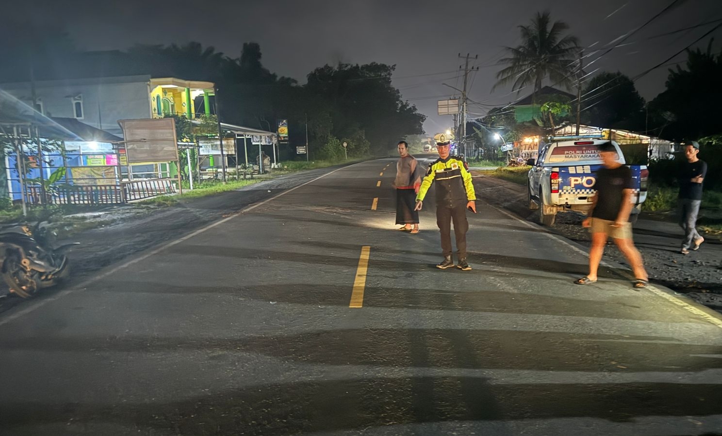Lakalantas di Timbangan Indralaya Ogan Ilir, Seorang Penumpang Motor Tewas Terpental