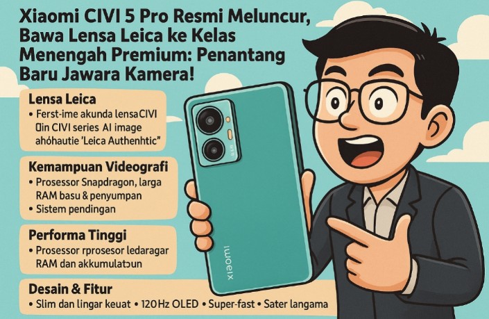 Xiaomi CIVI 5 Pro Bawa Lensa Leica ke Kelas Menengah Premium, Penantang Baru Jawara Kamera