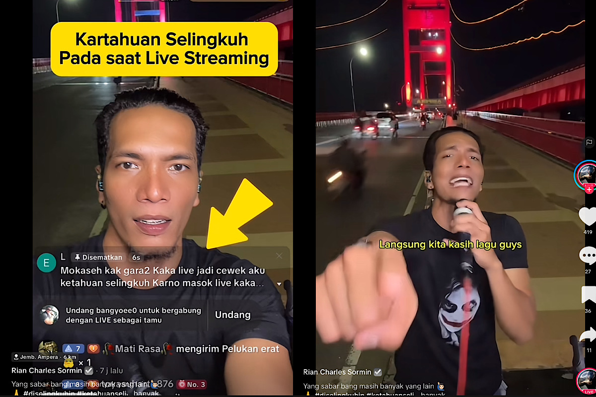 WADUH, Cewek Terekam Selingkuh Saat Live Pengamen di Jembatan Ampera