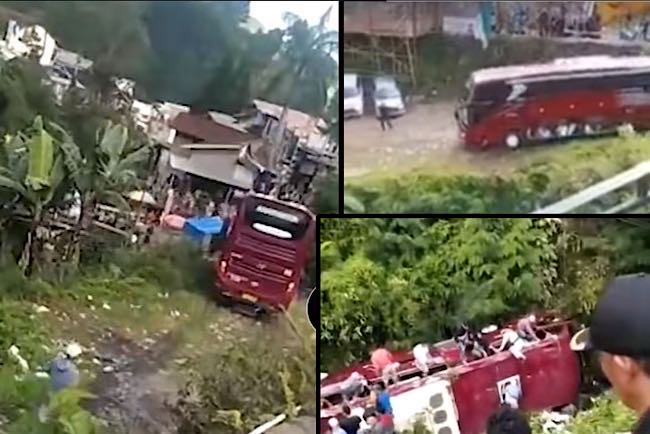 Viral, Video Bus Rombongan Wisatawan Jakarta Masuk Jurang di Guci Tegal, Warga Serentak Jadi Relawan Evakuasi 