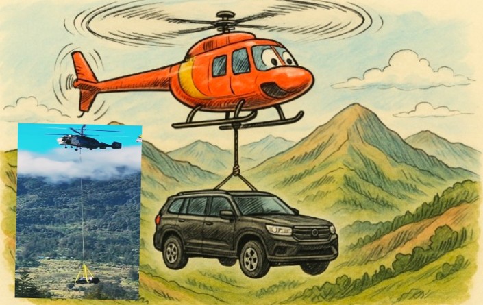 Potret Perjuangan Warga Papua Pegunungan, Mobil Baru Diantar Pakai Helikopter Bikin Geleng-Geleng Kepala