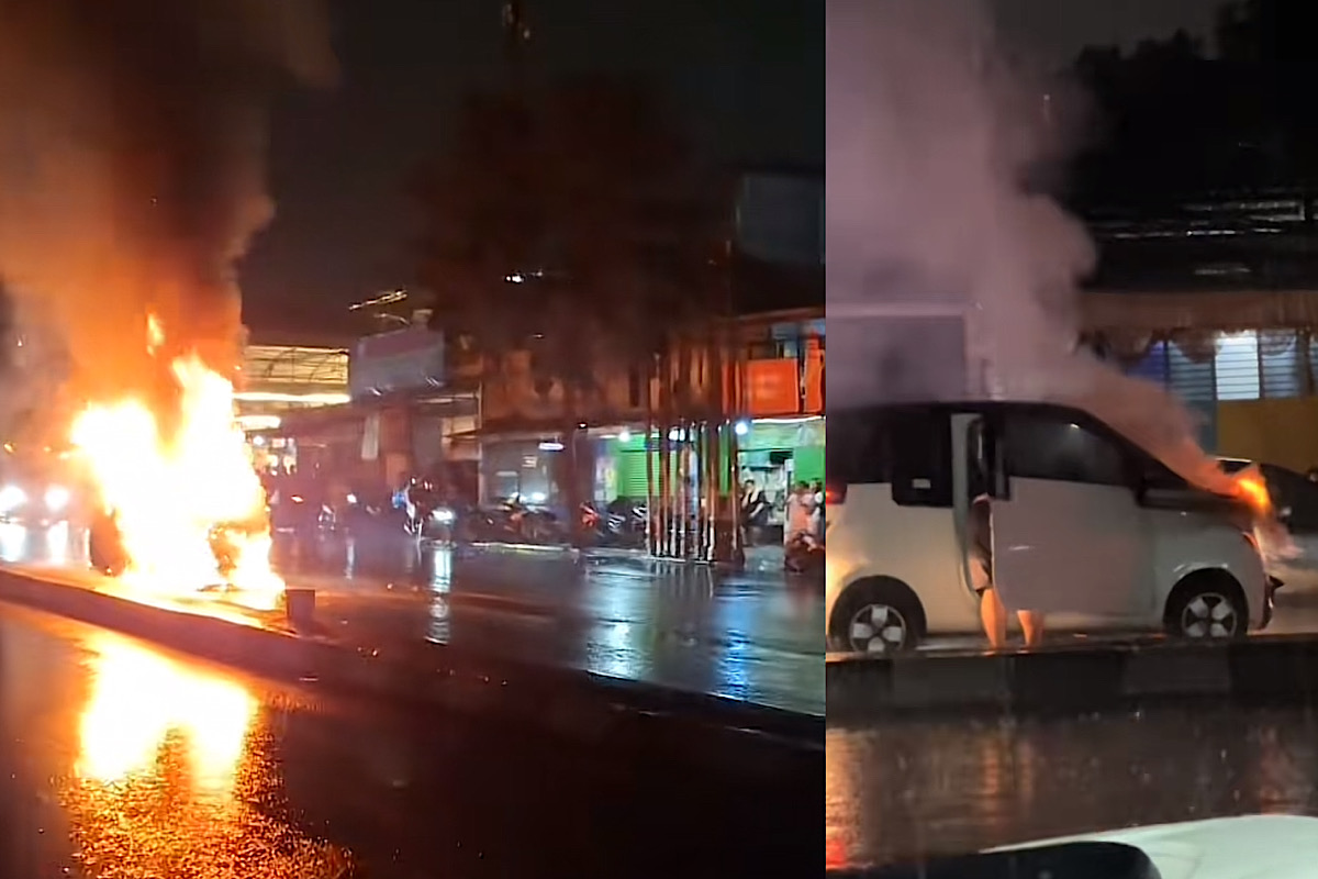 Mobil Listrik Wuling Terbakar Hebat Saat Hujan Lebat di Bandung, Netizen Kasih Beragam Analisis