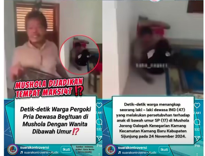 Astaga, Beredar Video Asusila Oknum Guru Ngaji-Murid di Samping Sajadah Imam Mushala Bikin Geger Medsos