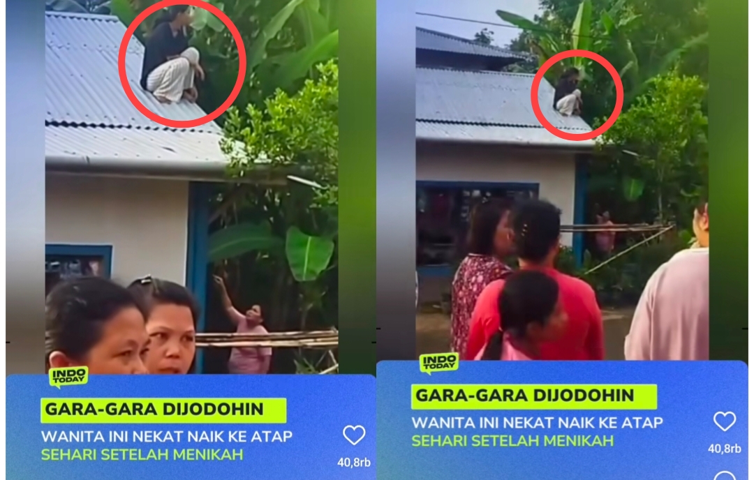 Tak Mau Dijodohkan, Seorang Wanita Nekat Naik Atap Rumah Minta Batalkan Pernikahan