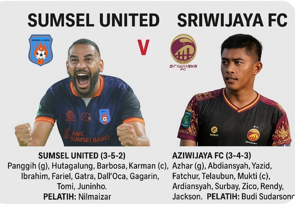 CEK Update Klasemen Jelang Sumsel United vs Sriwijaya FC, Rivalitas 90 Menit di Stadion Sriwijaya Jakabaring