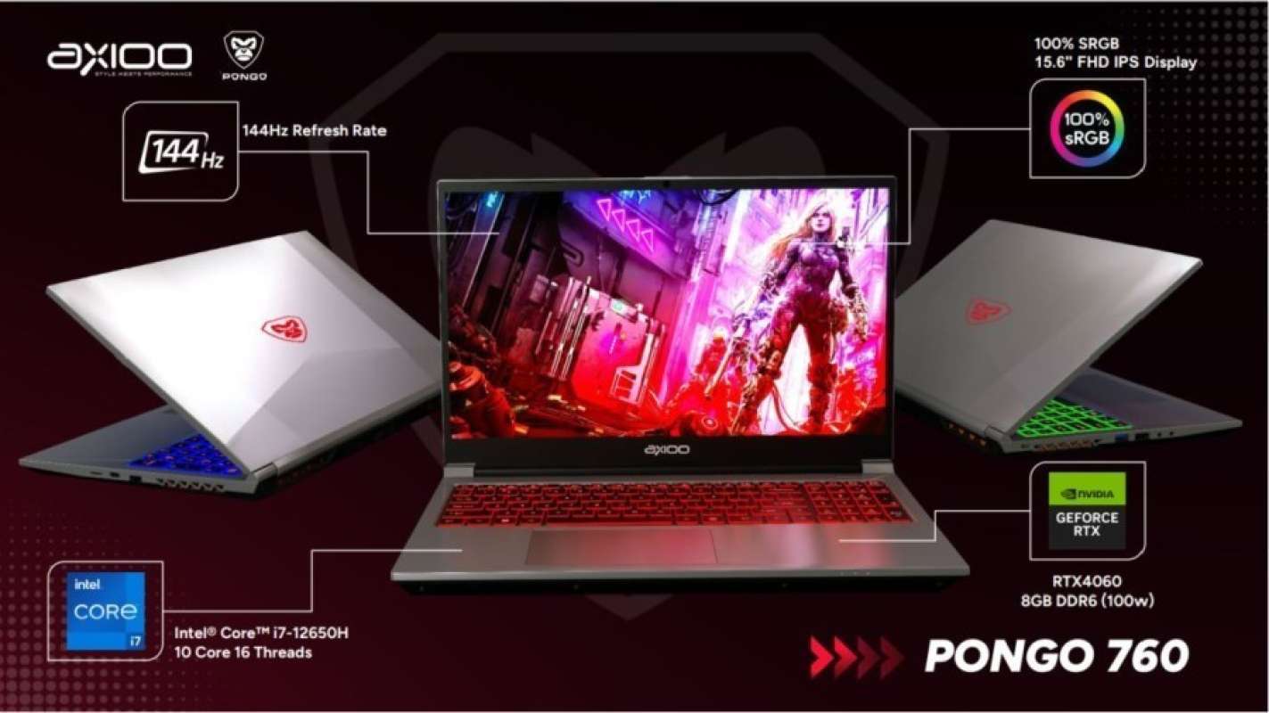 Axioo Pongo 760 v2, Dipersenjatai Intel Core i7-13620H, Laptop Gaming Buatan Lokal Terjangkau