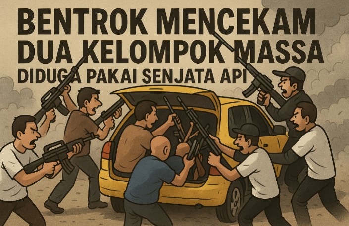 HEBOH! Video Detik-Detik Mencekam Bentrokan Dua Kelompok di Kemang, Diduga Bersenjata Laras Panjang