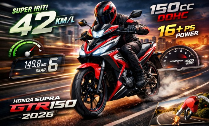 Irit Tapi Buas! Honda Supra GTR150 2026 Kembali Mengaspal, Konsumsi BBM Tembus 42 Km/Liter