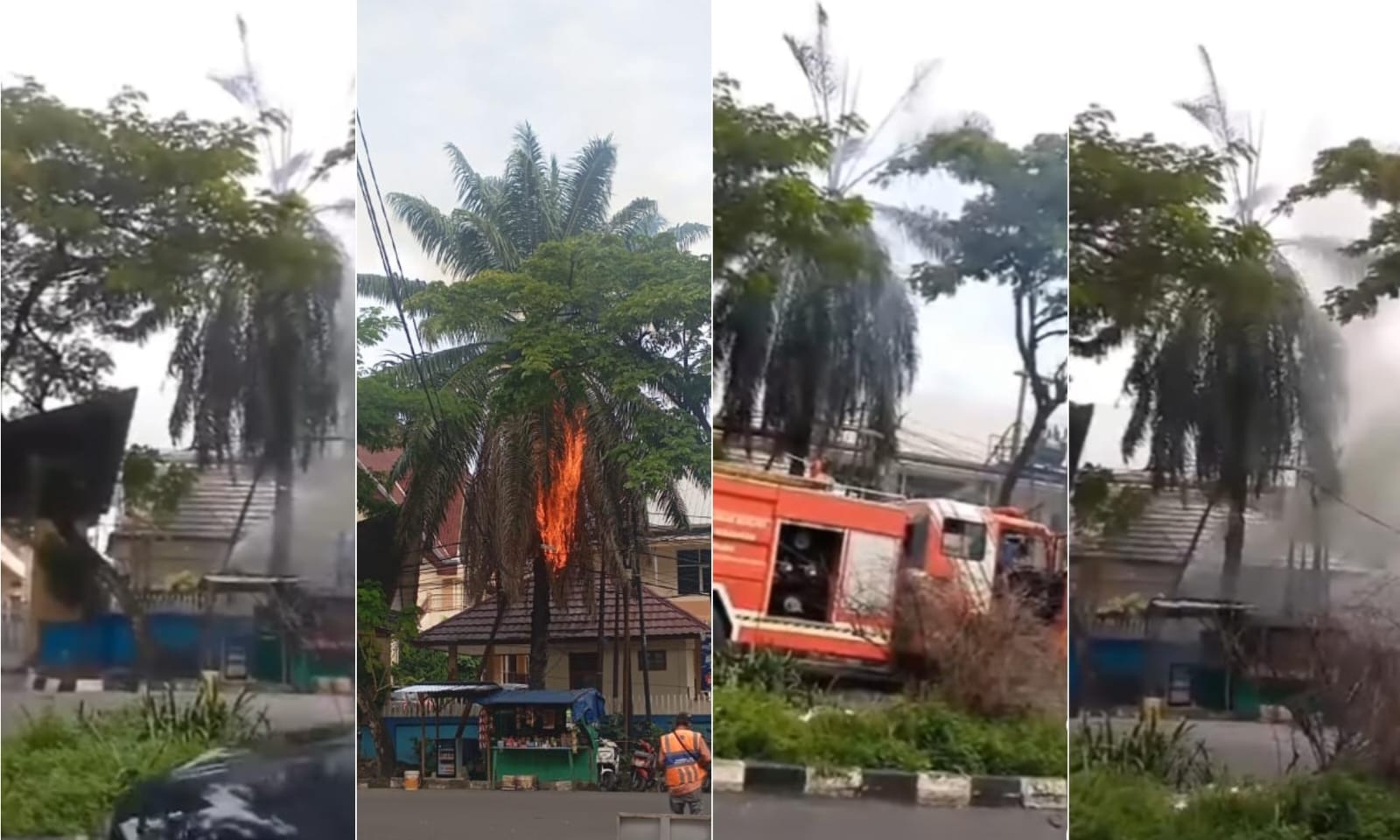 Api Muncul di Dekat Gereja HKBP Palembang, Ternyata Pohon Palem yang Terbakar