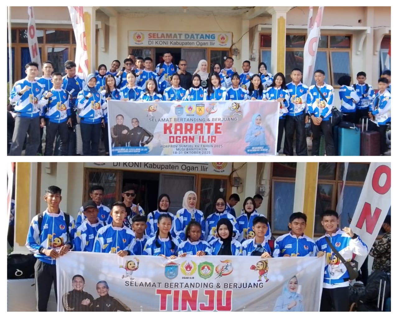 Ketua KONI Ogan Ilir Lepas Keberangkatan Kontingen Karate dan Tinju ke Porprov XV Musi Banyuasin