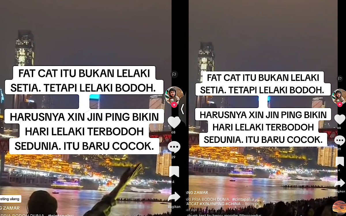 Fat Cat Bukan Lelaki Setia Tapi Pria Bodoh, Seharusnya Xi Jinping Bikin Hari Lelaki Terbodoh Sedunia