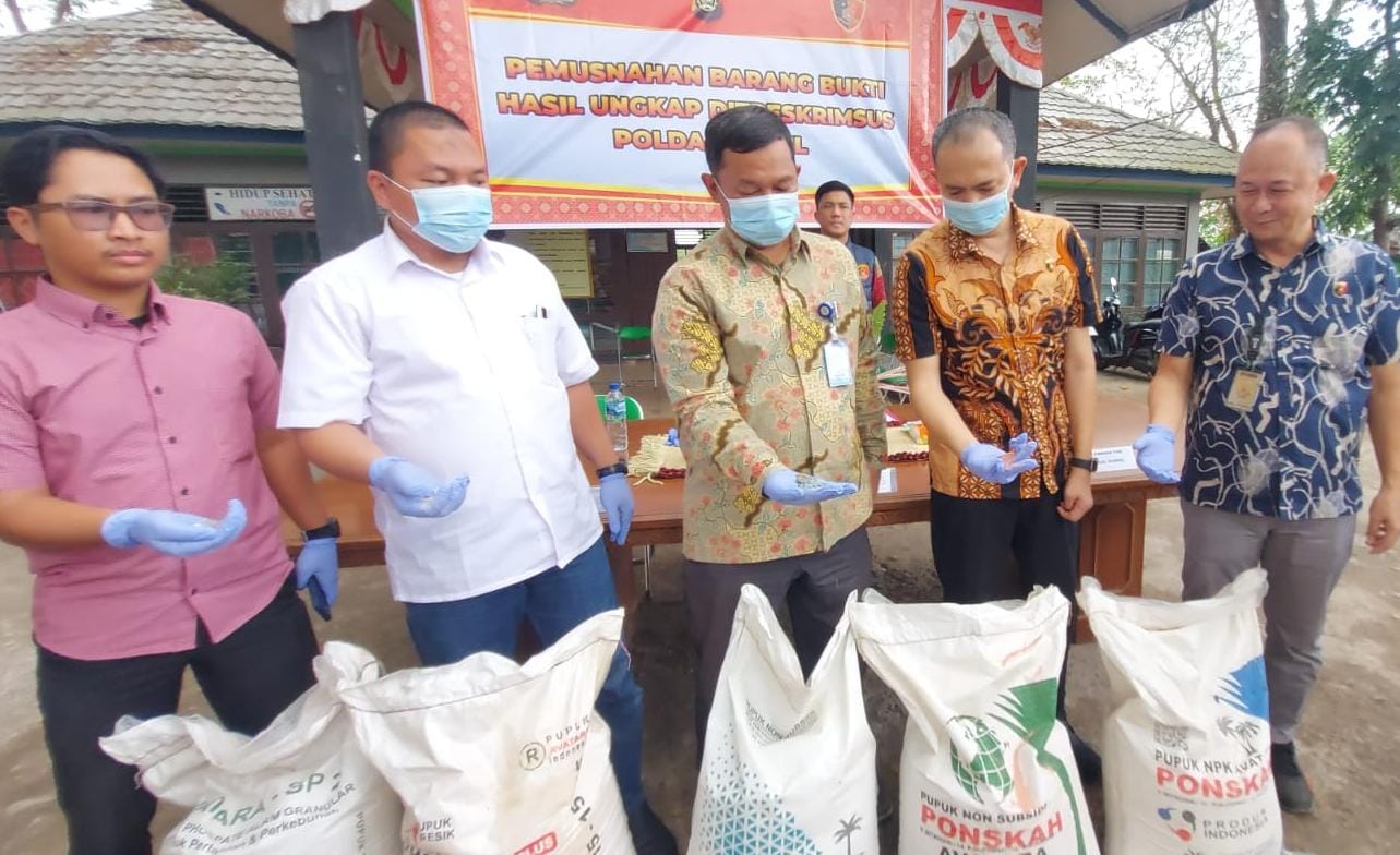 Polda Sumsel Amankan 33,4 Ton Pupuk Non Subsidi Tanpa Izin Edar di Banyuasin dan Muba, Diproduksi di Gresik