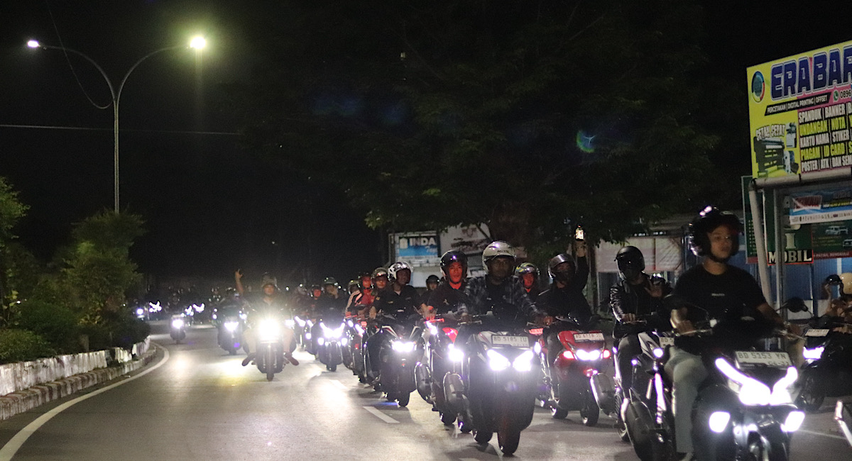 Keseruan GTA Night Ride Aerox Alpha di Bengkulu, Pecah!